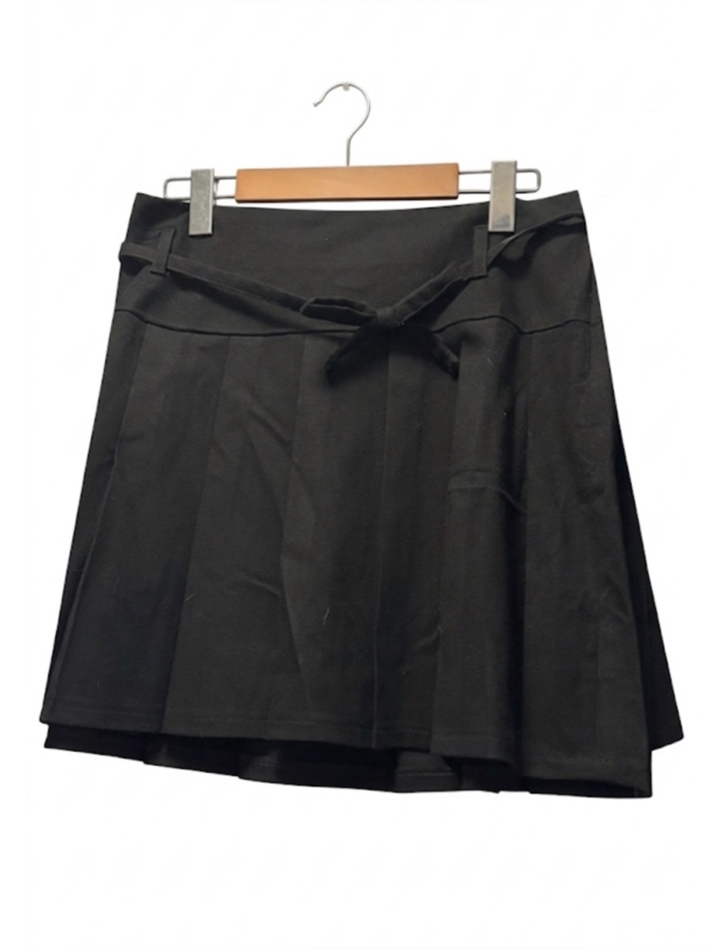 NOBO Black Pleated Mini Skirt/Kilt with Tie at Waist